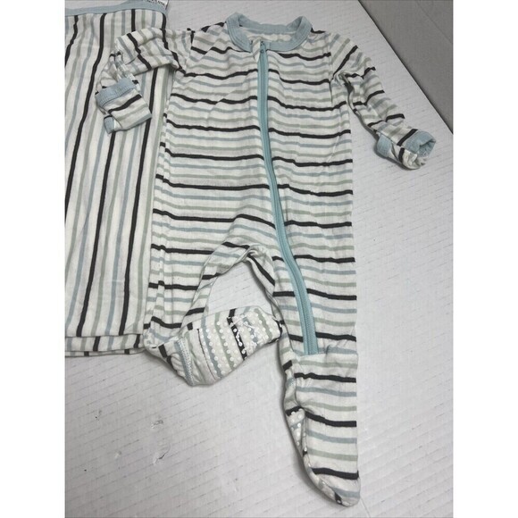 Kickee Pants Bamboo Pajama Bundle Newborn Layette Swaddle Blanket Sleep - Picture 2 of 7